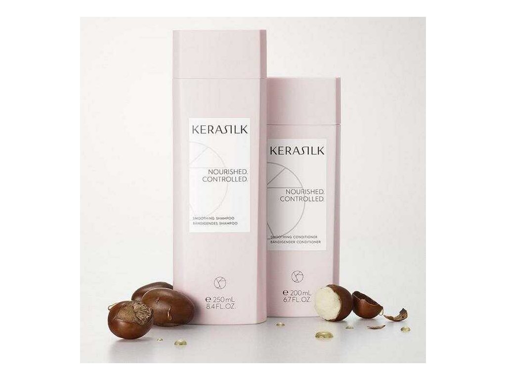 Vyhladzujúci šampón a kondicionér pre krepaté a nepoddajné vlasy Kerasilk Smoothing