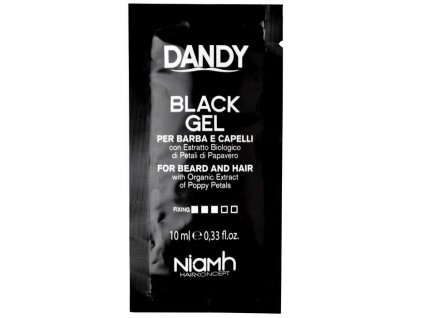 Čierny gél na vlasy a fúzy Dandy Black Gel vzorka