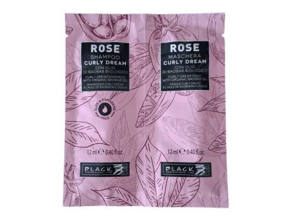 Šampón a maska pre vlnité a kučeravé vlasy Black Rose Black Professional vzorka