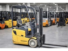 Žlutý vysokozdvižný vozík v hale 2