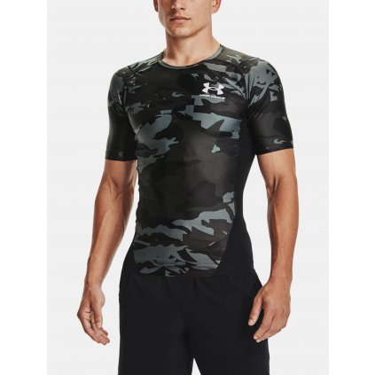 Kompresné tričko Under Armour HG Isochill Comp Print SS-BLK