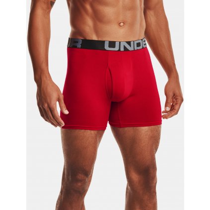 Boxerky Under Armour Charged Cotton 6in 3 Pack-RED