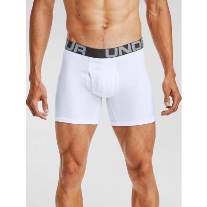 Boxers Under Armour Charged Cotton 6in 3 Pack-WHT