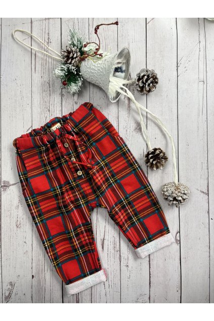 Kárované nohavice pre deti