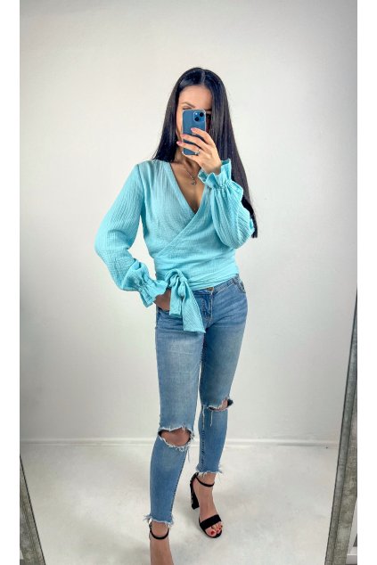 Dámsky mušelínový zavinovací top Isabella