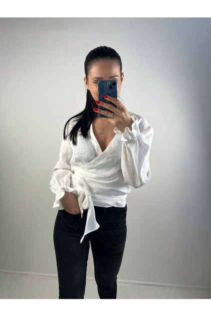Dámsky ľanový zavinovací top Isabella