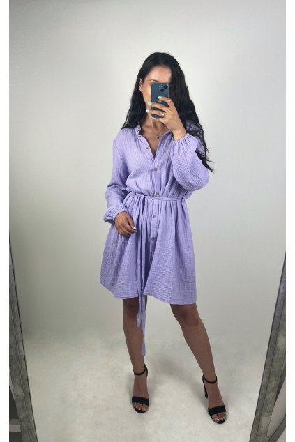 Dámske mušelínové šaty Camila - so stojačikom