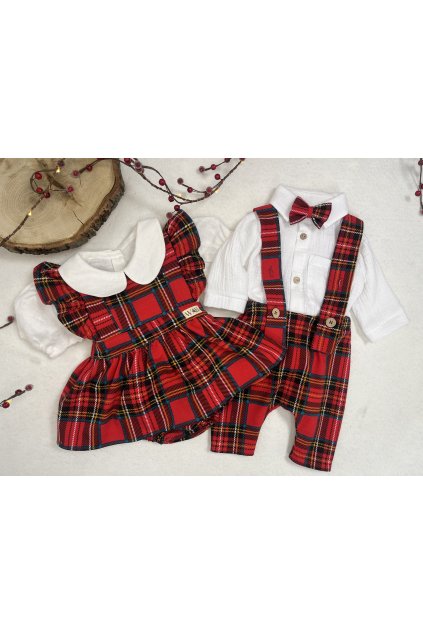 Kárované šaty pre deti a ľanová košieľka