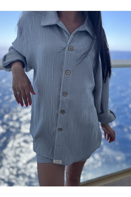 Dámska mušelínová oversize košeľa