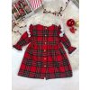 Detské kárované šaty s čipkou
