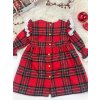 Detské kárované šaty s čipkou