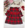 Detské kárované šaty s čipkou