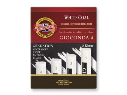 Sada umělých hrubých uhlíků, bílé barvy, různé tvrdosti -4ks (Extra charcoal)