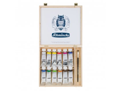 76014 Schmincke sada AKADEMIE Acryl color 12 x 60ml tuby + štetec