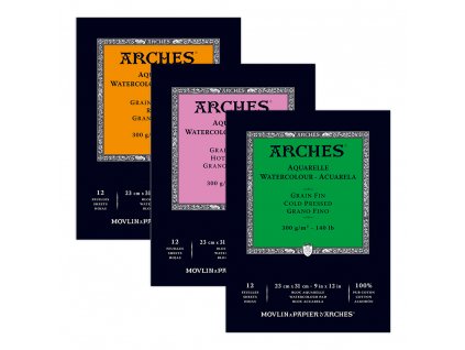ARCHES® Aquarelle bloky 12 listov, 23x31cm, 300g/m2