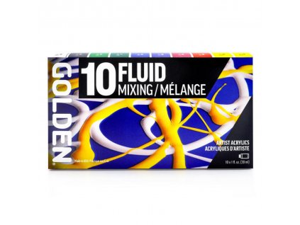 golden artist colors golden fluid acrylic set 10 color fluid mixing set 03961