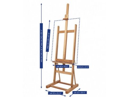 Maliarský stojan typu H masívny buk M/10