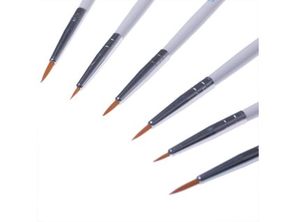 6m meeden fine round pointed nylon brush micro paint brushes set 6 pack