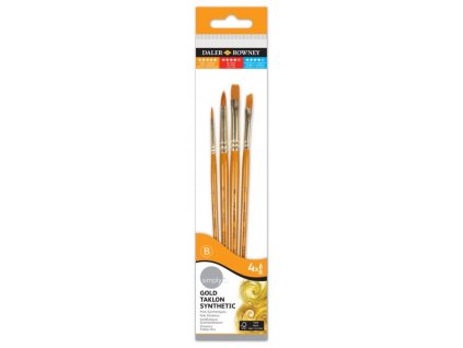 216920400 daler rowney gold taklon synthetic brush set no 1 4 pack
