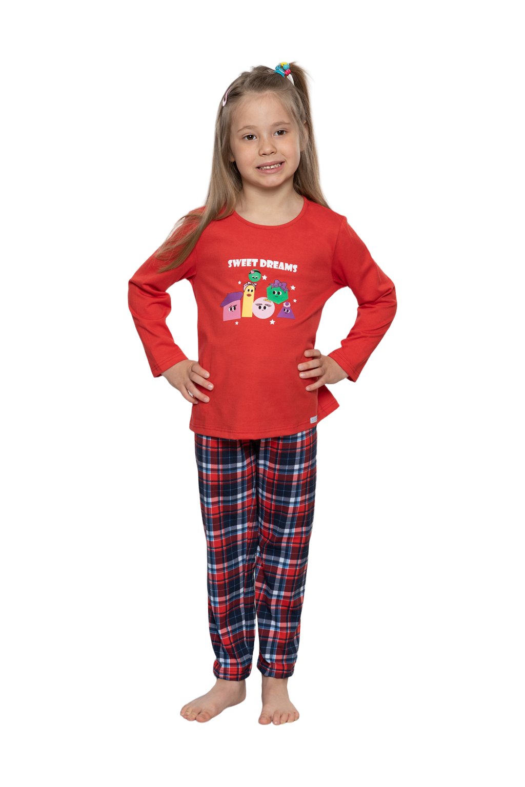 Dívčí pyžamo s dlouhým rukávem, 404175 273, červená