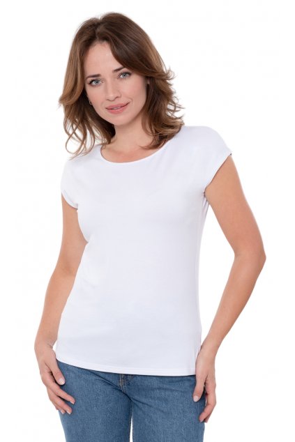 Dámská halenka se širokými ramínky, 103536 1, bílá (Velikost L)