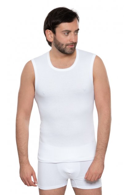 Pánský nátělník se širokými ramínky, 20223 1, bílá (Velikost M)