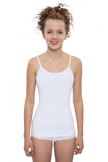 Dívčí košilka s úzkými ramínky, 70204 1, bílá
