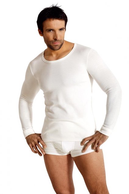 Pánský nátělník s dlouhým rukávem, 20210 243, perlová (Velikost XXL)