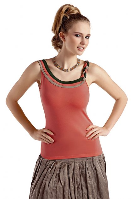 Dámská halenka s úzkými ramínky, 103369 189, červená (Velikost S)