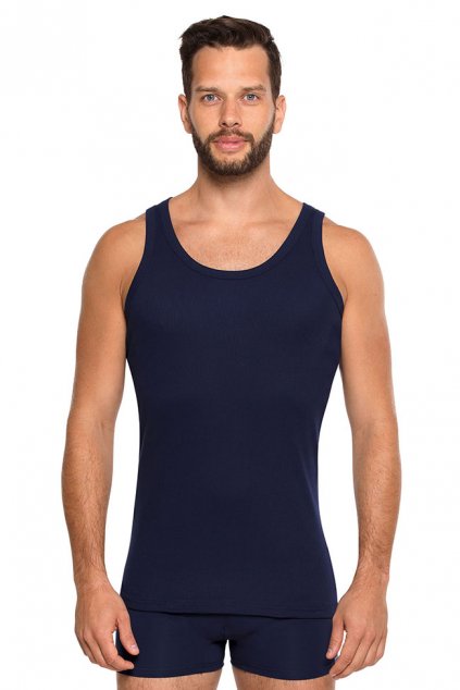 Pánský nátělník se širokými ramínky, 202KORNEL 28, modrá (Velikost S-3)