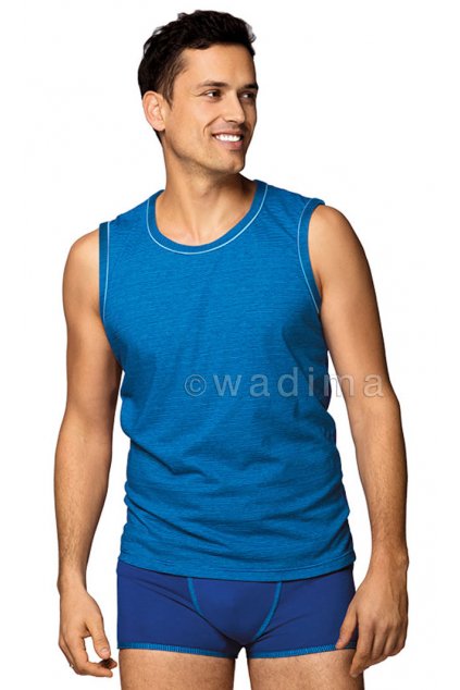 Pánský nátělník se širokými ramínky, 20219 54, tyrkysová (Velikost M)