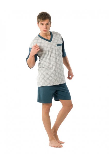 Pánské pyžamo s krátkým rukávem, 204ERNESTk 580, petrol (Velikost M)