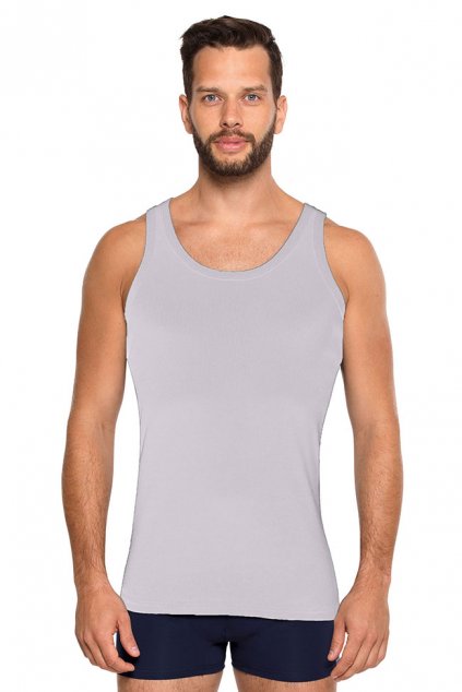 Pánský nátělník se širokými ramínky, 202KORNEL 30, šedá (Velikost S)