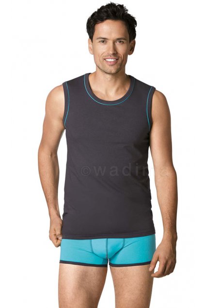 Pánský nátělník se širokými ramínky, 20220 329, šedá (Velikost M)