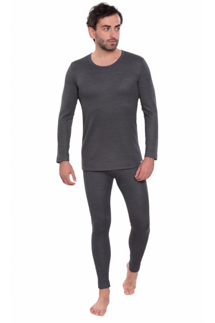 Pánský nátělník s dlouhým rukávem, 20211 109, šedá (Velikost XL)