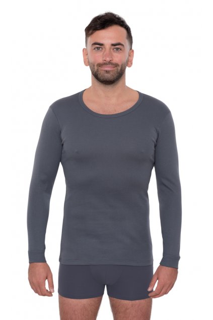 Pánský nátělník s dlouhým rukávem, 20208 109, šedá (Velikost XL)