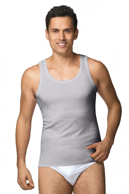 Pánský nátělník se širokými ramínky, 20202 30, šedá (Velikost M-4)
