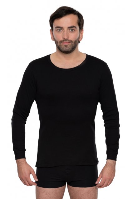 Pánský nátělník s dlouhým rukávem, 20208 29, černá (Velikost M)