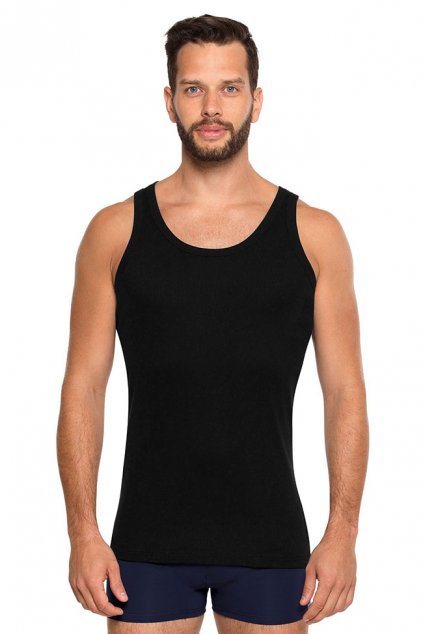 Pánský nátělník se širokými ramínky, 202KORNEL 29, černá (Velikost S-3)