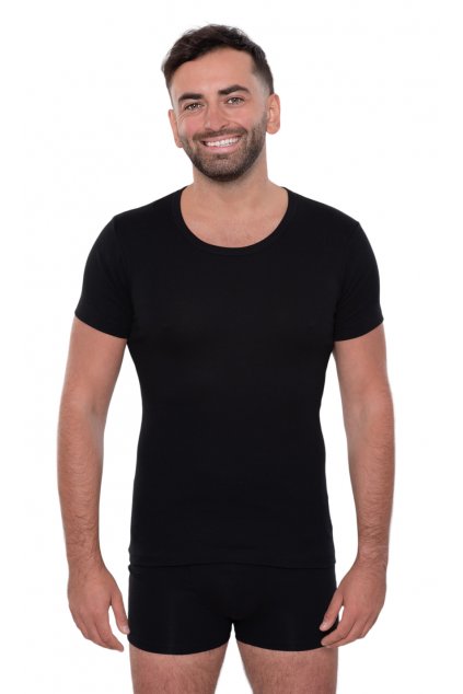 Pánský nátělník s krátkým rukávem, 20209 29, černá (Velikost L)