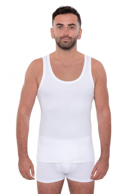 Pánský nátělník se širokými ramínky, 20207 1, bílá (Velikost S)