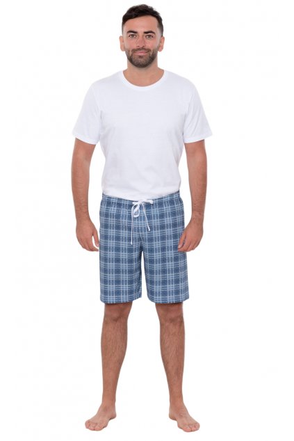 Pánské pyžamové kalhoty s krátkými nohavicemi, 204123 472, modrá (Velikost L)