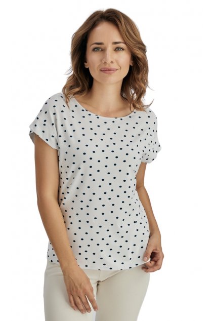 Dámská halenka s krátkým rukávem, 1N376 346, bílá (Velikost 36)