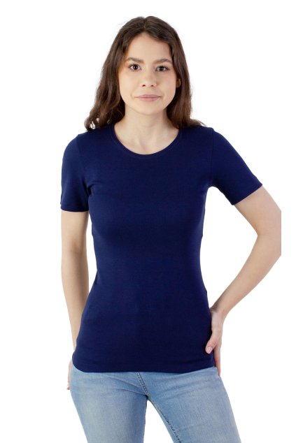 Dámská halenka s krátkým rukávem, 103622 28, modrá (Velikost XXL)