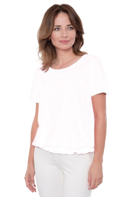 Dámská halenka s krátkým rukávem, 1N337 312, perlová (Velikost 38)