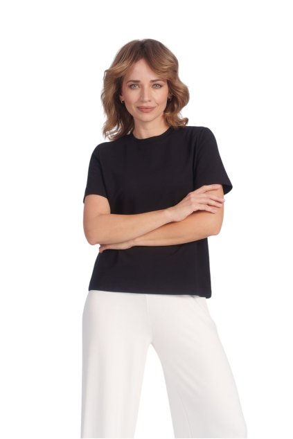 Dámská halenka s krátkým rukávem, 1N399 29, černá (Velikost 36)