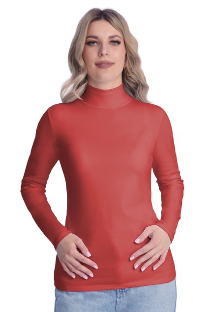 Dámská halenka s dlouhým rukávem, 10329 47, korálová (Velikost M)