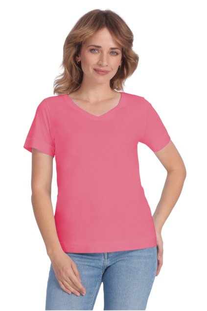 Dámská halenka s krátkým rukávem, 103833 972, růžová (Velikost S)