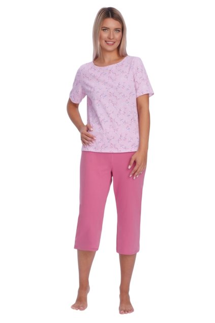 Dámské pyžamo s krátkým rukávem, 104811 965, lila (Velikost M)