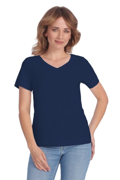 Dámská halenka s krátkým rukávem, 103833 970, modrá (Velikost S)